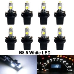 8Pcs T5 B8.5 B8.5D W1.2W W3W PC74 PC37 Led-lampe Auto Innen Lichter Dashboard Erwärmung Anzeige Keil Auto instrument Lampe 12V