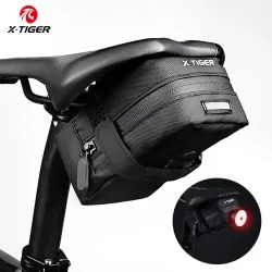 X-TIGER Mini Fahrrad-Satteltasche 0,7L Tragbare Regenfeste Hecktasche MTB Mountainbike Rennrad Werkzeugtasche Reparaturtasche Mit Reflektoren