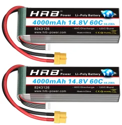 HRB 4000mah 2S 3S 4S 6S Lipo Batterie 7,4 V 11,1 V 14,8 V 22,2 V 60C XT60 Stecker Für Auto FPV Flugzeug Drone Boot Lkw