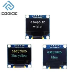 0,96 Zoll OLED-Anzeigemodul 128 x 64 Pixel I2C SSD1306 leuchtende OLED-Bildschirmplatine kompatibel mit Arduino Raspberry Pi ESP32