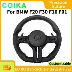 Für BMW F30 F20 F48 M3 F80 F25 E90 E87 X5 E70 F01 F10 Lenkrad Schwarz Perforiertes Leder Sport Upgrade Ändern Zubehör