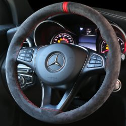 Universal Wildleder Auto Lenkrad Abdeckung DIY Hand Nähen Weiche Leder Flechten Abdeckung Für Auto Lenkrad