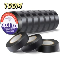 10/100 m schwarzes, flammhemmendes elektrisches Isolierband, stark klebendes Kabelbaumband für elektrische Verkabelung, wasserdichtes Klebeband