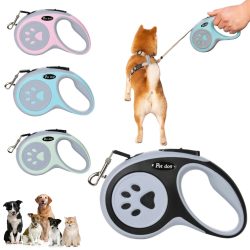 3m 5m Pfote Hundeleine für kleine, mittelgroße und große Hunde Outdoor-Leine Walking Puppy Starkes einziehbares Nylonseil Yorkies Heimtierbedarf