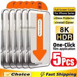 1-5 Stück HD Oleophobe Beschichtung Staubfreier Displayschutz für iPhone 17 Pro Max iPhone 18 Pro Air 16 15 14 13 12 11 Gehärtetes Glas