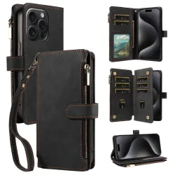 Reißverschluss PU-Leder Handyhülle für SamsungGalaxyA13 A14 A15 A21 A22 A23 A24 A25 A32 A34 A50 A54 Flip mit Kartenfächern Wallet Cover