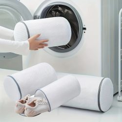 Vielseitiger Schuhwaschbeutel ? Robuster Netz-Wäschebeutel für Turnschuhe, Laufschuhe, Socken und BHs mit Reißverschluss, Wäschebeutel