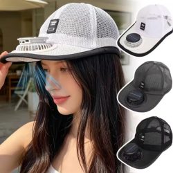 Atmungsaktiver Sonnenhut mit Solarventilator, Sonnenschutz-Baseballkappe mit Solarventilator, USB-Ladeventilator, Outdoor-Sonnenhüte, Sonnenschutzkappen
