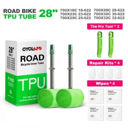CYCLAMI Ultraleichter Fahrrad-TPU-Schlauch 700C 700 x 18 23 25 28 30 32 Rennrad-TPU-Material Reifen 45 mm 60 mm Länge französisches Ventil