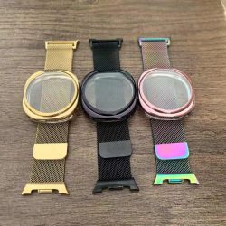 2er-Pack Mlanese Loop+Hülle für Samsung Galaxy Watch 8 40 mm 44 mm Edelstahl-Metall-Uhrenarmband+TPU-Abdeckung Galaxy Watch 8 Armband