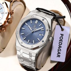 POEDAGAR Original Luxus Mann Uhr Datum Leuchtende Wasserdichte Edelstahl Männer Armbanduhr Mode-Business Quarz herren Uhren