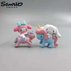 Kawaii Sanrio Anime 5Cm Figur Melody Cinnamoroll Puppe Kuchen Dekorative Dekoration DIY Telefon Fall Patch Modell Weihnachten Spielzeug Geschenk