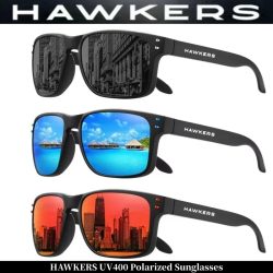 HAWKERS Modische polarisierte quadratische Sonnenbrille für Damen und Herren, hochwertige Sonnenbrille mit UV-Schutz