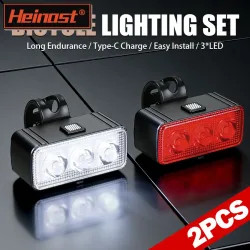 Fahrrad-Vorder- und Rücklicht-Set, wiederaufladbar, tragbar, LED-Scheinwerfer, Rücklicht für Mountainbike, Rennrad, Nachtfahrten, Zubehör