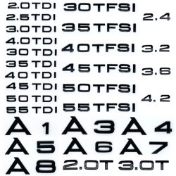 Gelten für Kofferraum Aufkleber 3D ABS 2,0 2,5 3,0 4,0 5,0 TDI 30 35 40 45 50 55 TFSI TDI Für A1 A3 A4 A5 A6 A7 A8 Q2 Q3 Q5 Q7