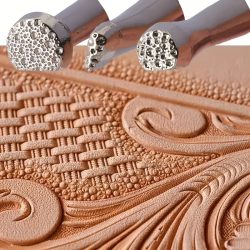 3-teiliges Lederprägewerkzeug-Set aus Edelstahl für DIY-Lederhandwerk und Hintergrundtexturierung