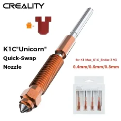 Offizielle Creality K1C/K2 SE/K1 SE Düsen, Unicorn Quick-Swap 0,2mm/0,4mm/0,6mm/0,8mm 3D-Drucker Düsen für K1/Ender 3 V3/KE