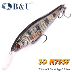 B&U Max 2,0 m langsam schwimmender Minnow-Angelköder Explorers SHAD Langwurf-Hartköder für Hechtbarsch Chub Jerkbait
