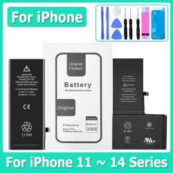 0-Zyklus-Akku mit hoher Kapazität für iPhone 11 11Pro 12Pro 12 13 14 13Pro 14Pro Max Mini-Telefon-Bateria + kostenloses Werkzeug-Set