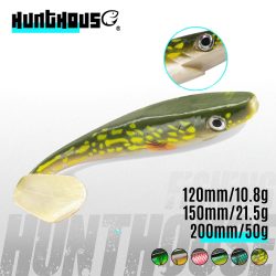 Hunthouse T-Tail Weicher Angelköder 120 mm/150 mm/200 mm Swimbait Pig Shad Schwimmender Jerkbait Wobbler für Hechtfischgerät LW227