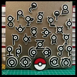 Pokemon Gold Silber Unown Figur Modell Spielzeug für Kühlschrank oder Desktop