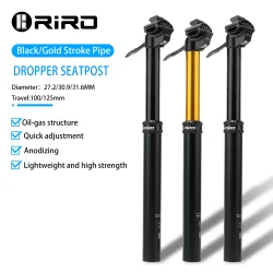 RIRO Fahrrad Dropper Sattelstütze 27,2/30,9/31,6 mm 100/125 mm Federweg hydraulisch manuell höhenverstellbar MTB Rennrad Sitzrohr