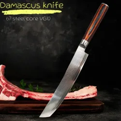 67-Lagiges Damaszener Stahl Japanisches Kochmesser, Einteilig Geschmiedet, Langlebig Scharf, Fisch-Sushi-Schneidemesser, Filetiermesser, Koch- und Schneidewerkzeuge