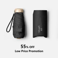1 Stück 55 % Rabatt auf Mini-Sonnenschirm, Taschen-Regenschirm, Vinyl, faltbar, UV-Ultraviolett-Schutz, Sonnenschutz, Taschen-Sonnenschirm-Kapsel