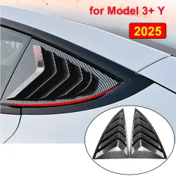 2er-Set Seitenfenster-Lamellenabdeckung im Sport-Stil für Tesla Model 3 Y Juniper Highland 2025-2020 2026 Heckscheiben-Spoiler-Abdeckung