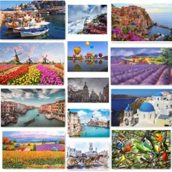 46 * 28 cm Puzzles 500 Teile Papierbild Landschaft Ölgemälde Kunstpuzzles Dekompressionsspielzeug für Erwachsene Familienspiele