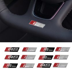 2/5/10 Stück Auto RS Sline Emblem Lenkrad-Aufkleber Zubehör für Audi Sline A4 B7 B8 B9 A3 8P 8V 8L A5 A6 C6 C5 C7 A1 Q2 Q3