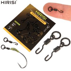Hirisi AE008 20/40 Stück Karpfenangelwirbel mit Schnappverschluss, Solid Ring Schnellwechselverbinder, Terminal Tackle Zubehör für Grobfischangeln