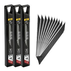 Präzisions-Universalmesserklingen, 0,4 mm dick, 9 mm breit, 30 Stück °   Winkellegierungsstahl für Kunst, Handwerk, Büro und präzise Schneidarbeiten