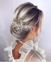 Perlen-Kristall-Haarband Hochzeits-Haaraccessoires für Bräute Blumen-Kopfschmuck Haarreifen Damen Braut Haarschmuck Schmuck