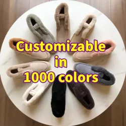 Hochwertige Damen-Fell-Loafer aus echtem Wildleder, luxuriös, 100% gefüttert mit Rex-Kaninchenfell, Winter-Slipper, flache Schuhe A40225