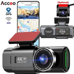 Dash Cam 4K UHD Aufnahme Auto Kamera DVR Nachtsicht Video Recorder Integrierte Wi-Fi Unterstützung GPS 24H Parkplatz