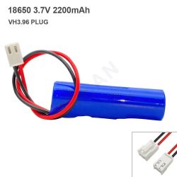 18650 3,7 V 2200 mAh Lithium-Batterie für Taschenlampe, Bluetooth-Lautsprecher, Haarschneidemaschine, LED-Licht + PCB-Schutzplatine, VH3.96-Stecker