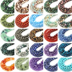 Natursteinperlen, blaues Tigerauge, Kristall, Amethyst, Rosenquarz, Edelsteinperle für Schmuckherstellung, Armband, Halskette, 4/6/8/10 mm