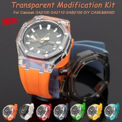 Transparentes Mod-Kit für Casioak GA2100 GA2110 GAB2100 PC-Gehäuse Gummibandabdeckung für GA2100 GA2110 Ersatzzubehör