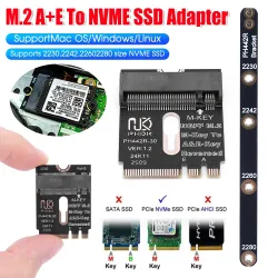 M.2 Key A+E zu NVME SSD Adapter M.2 WIFI Schnittstelle A/E Key zu M Key gen3 X4 für 2230 2242 2260 2260 2260 2280 SSD Riser Karte