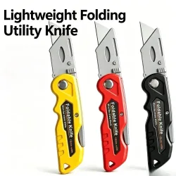 Faltbares Universalmesser, Austauschbare Klinge, Robuster Kartonschneider zum Schneiden von Karton, Leder, Papier