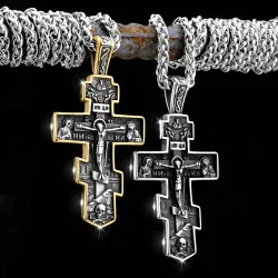 Premium kreative Wikinger Halskette religiösen Glauben nordischen Männer Retro Edelstahl Kreuz Amulett Anhänger skandi navis chen Schmuck