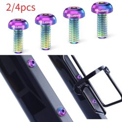 2/4 Stück Befestigungsschraube für Wasserflaschenhalter, M5 x 12 mm, Titanschraube mit Flachkopf für Mountainbikes, Rennräder