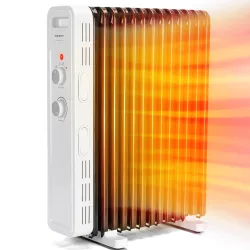 Aigostar Ölradiator 2500 Watt Energiesparend Heizkörper mit Thermostat, 13 Rippen für 30m², Heizung Elektrisch 3 Heizstufen, Kipp & Überhitzungsschutz, Mobiler Elektroheizung Heizgerät