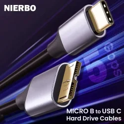 USB C zu Micro B Kabel Festplatte Kabel geflochten USB 3,0 Typ C männlich zu Micro B männlich Kabel für macbook toshiba canvio