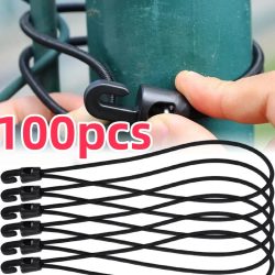 10/50/100 Stück Bungee-Seil mit Haken, hochelastischer Expander mit Haken, Gummi-Spanner mit Haken für Camping-Planen