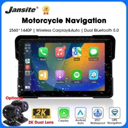 Jansite 5/7 Zoll Carplay Motorrad-DVR-Navigation GPS Wireless CarPlay Android Auto IPX7 Display-Bildschirm Tragbarer Moto-Monitor