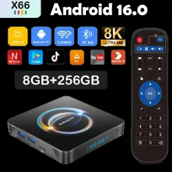 Android 16 Smart TV Box X66 8 GB + 256 GB Rockchip RK3528 Google Assistant 8K Video Bluetooth5.4 Media Player Sehr schnelle Set-Top-Box