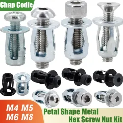 20/30/50Pcs Blütenblatt Form Niet Mutter Schraube Bolzen Kit Expansion Metall Nietmutter Panel Kennzeichen klemme Lock Jack Muttern M4 M5 M6 M8