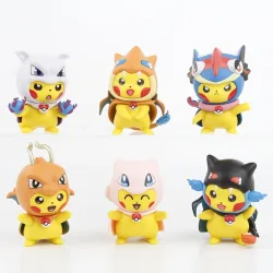 Neue 6 teile/satz Pokemon Pikachu als Charizard Mew Figur Spielzeug 7 cm